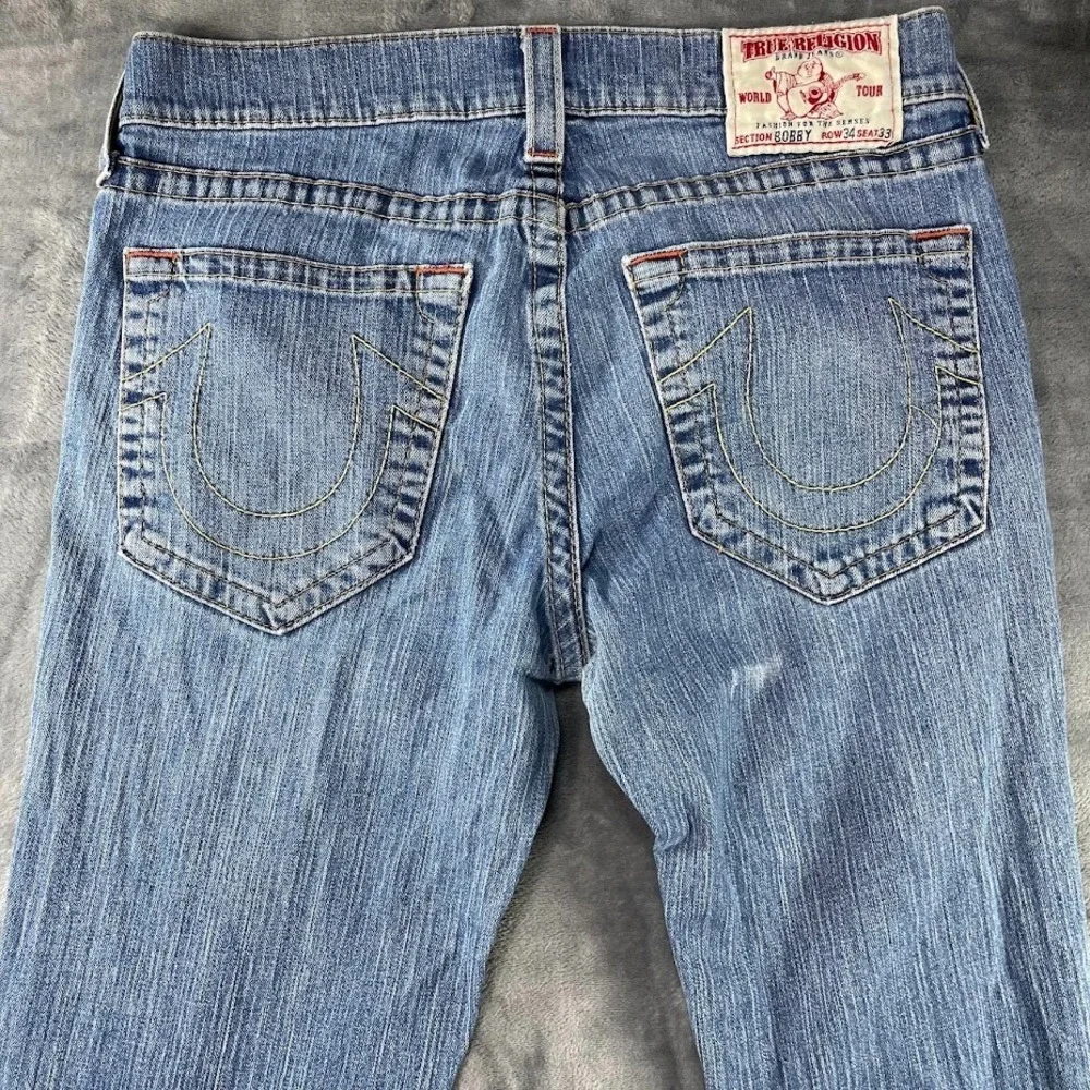 Vintage True Religion Mens 34x33 Bobby Relaxed Fit Straight Leg USA Made Jeans
